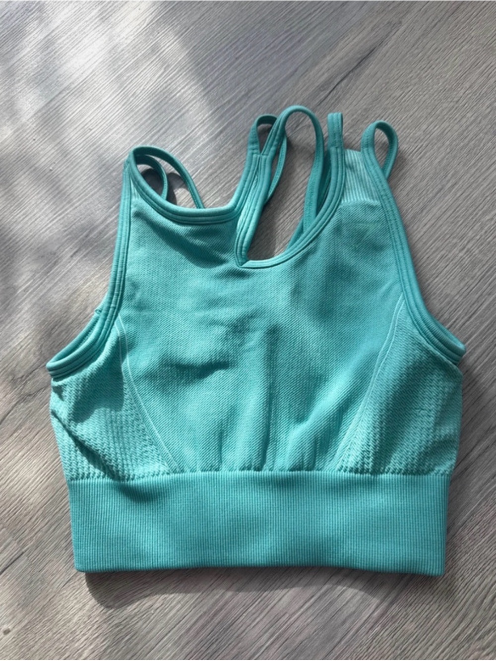 Gymshark Ribbed Racerback Sports Bra - Teal Blue